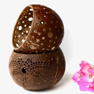 Coconut shell 2 pice regular Buddha Bowl candle light